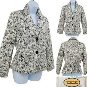Talbots Floral Black and White Blazer